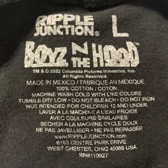 Ripple Junction Boyz N The Hood Shirt Black Large #543 - Picture 5 of 5